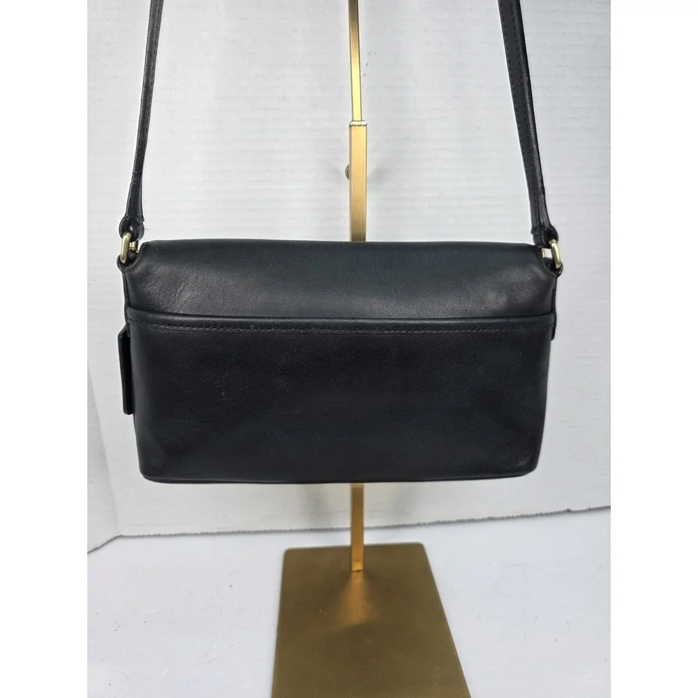 Vintage‎ Coach Legacy West Demi Flap Shoulder Bag In Black Leather G33-9599